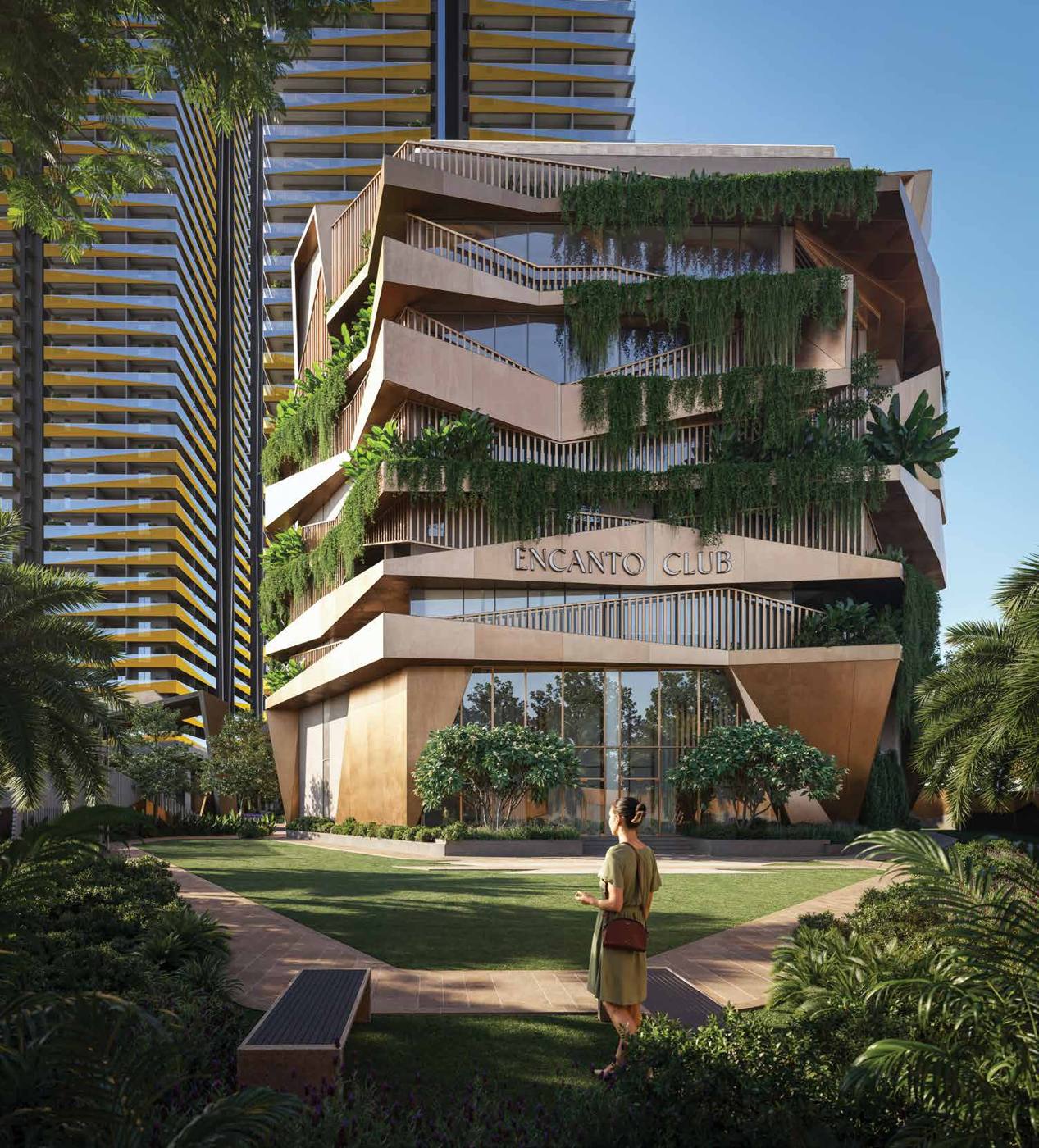 Encanto origami-inspired 8-level clubhouse